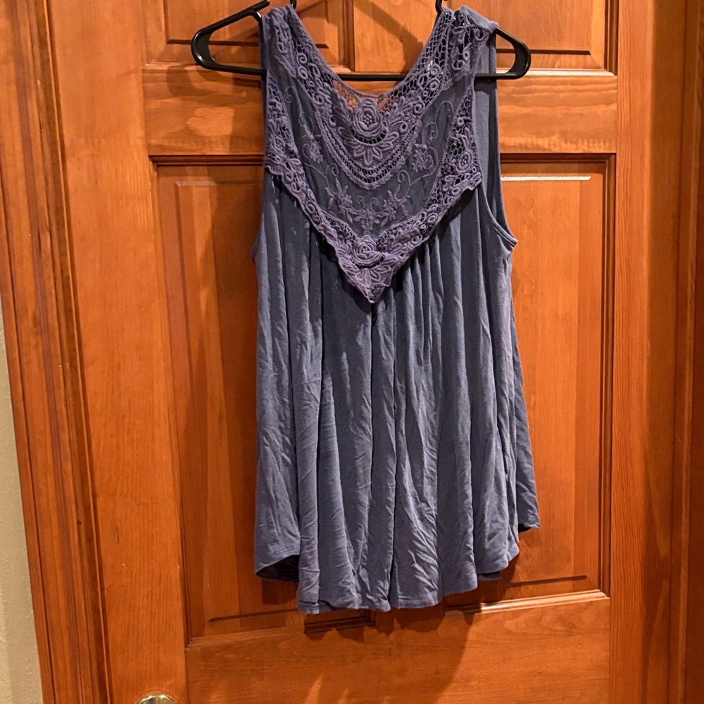 Purple Lace Sleeveless Top